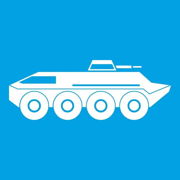 Ícone de transportador de pessoal blindado branco —  Vetores de Stock