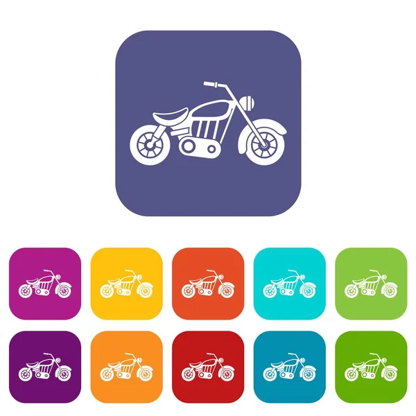 Conjunto de ícones de motocicleta — Vetor de Stock