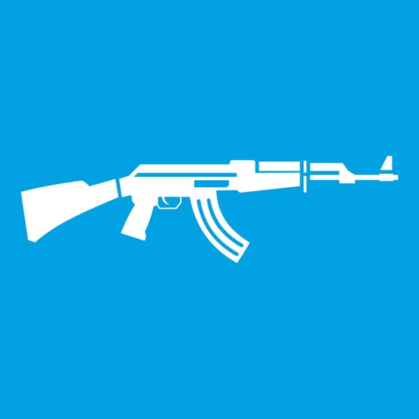 Vojenská puška ikona bílé — Stockový vektor