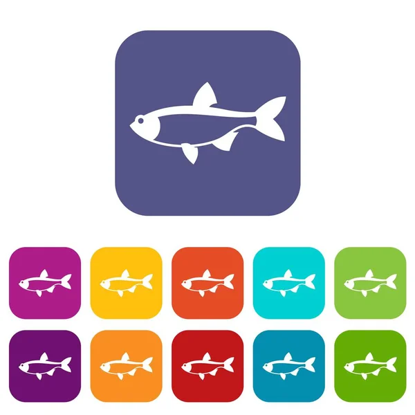 Zestaw ikon ryb Wzdręga — Wektor stockowy