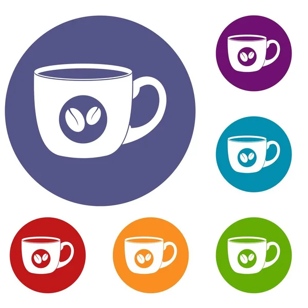 Cup of coffee icons set — Stock Vector