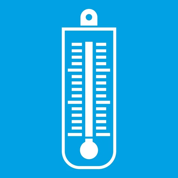 Icono del termómetro blanco — Vector de stock