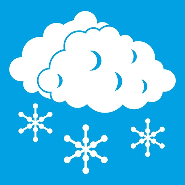 Clouds and snow icon white — Stock Vector