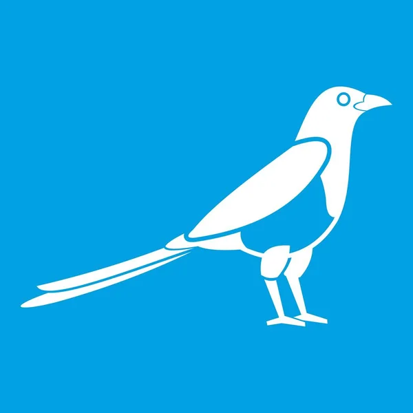 Vogel Elster Symbol weiß — Stockvektor
