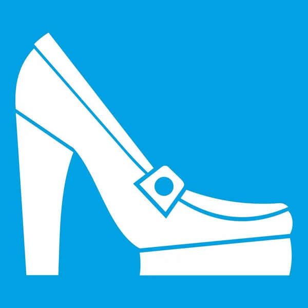 Kvinnor skor på plattformen ikonen vit — Stock vektor