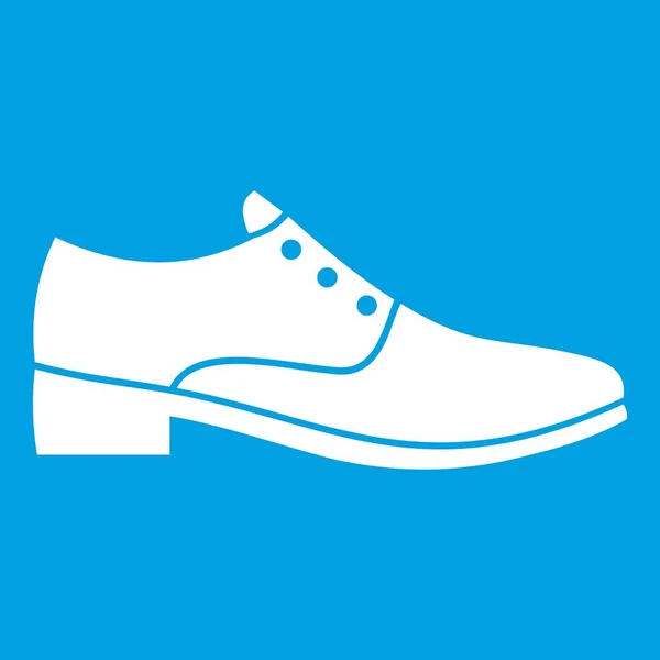 Hombre zapato icono blanco — Vector de stock