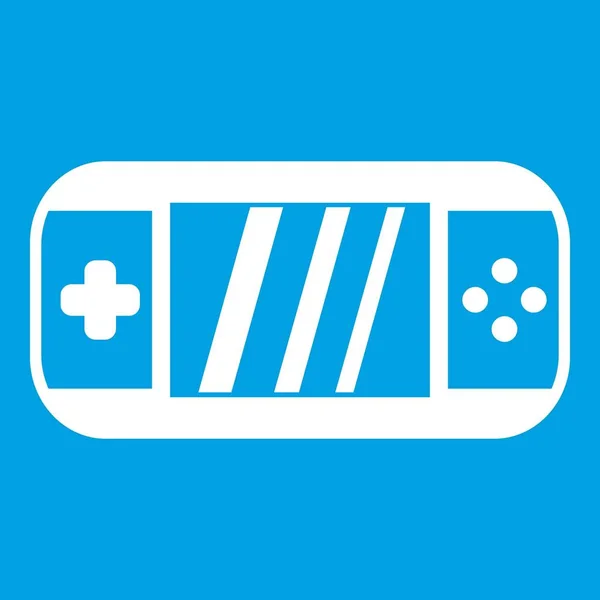 Console de jeu vidéo portable icône blanche — Image vectorielle