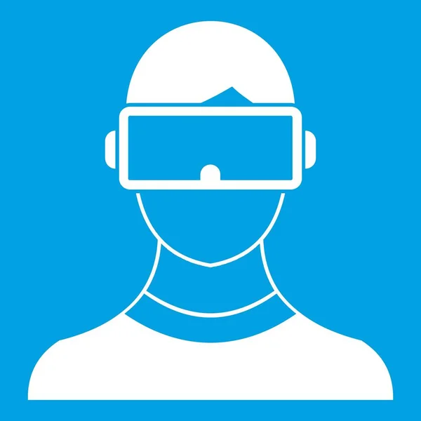 Virtual 3D óculos de realidade ícone branco — Vetor de Stock