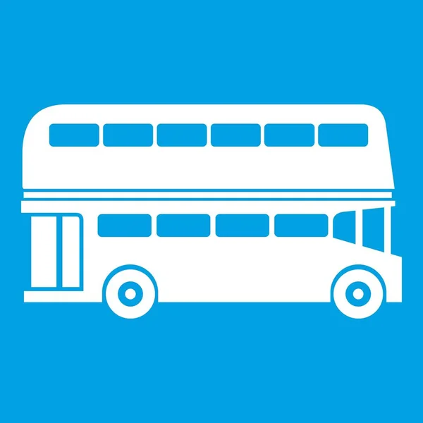 Doppeldecker Bus Symbol weiß — Stockvektor