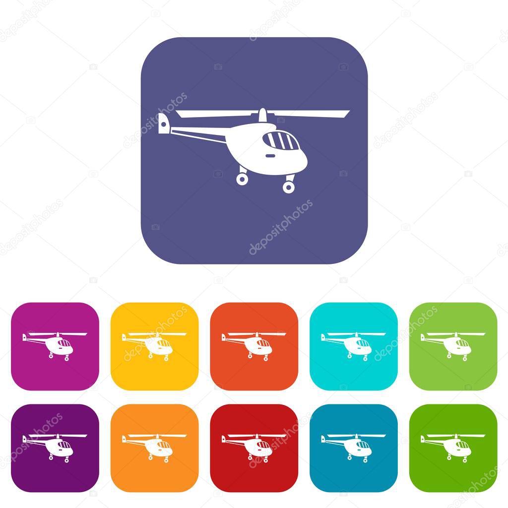 Helicopter icons set