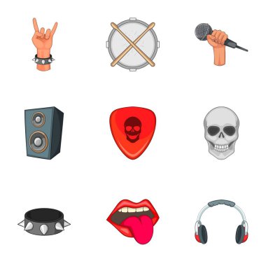 Müzik Festivali Icons set, karikatür tarzı