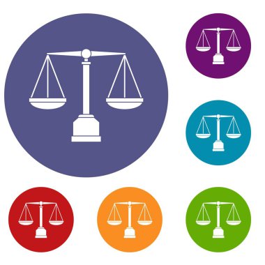 Adalet ölçek Icons set
