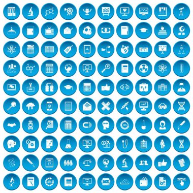 100 analytics simgeleri mavi ayarla