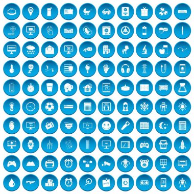 100 app simgeleri mavi ayarla
