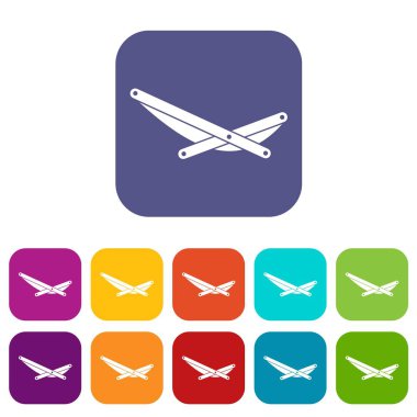 Plaj şezlong Icons set