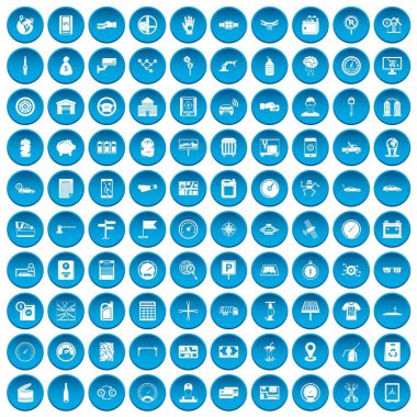 100 otomatik onarım simgeleri mavi ayarla