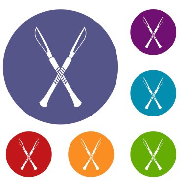 Cerrah neşter Icons set