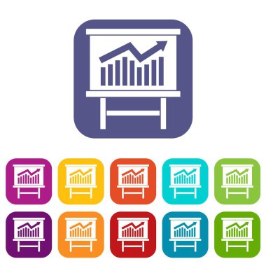 Büyüyen grafik sunum Icons set