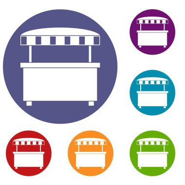 Tente Icons set ile sokak durak