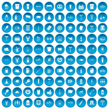100 bira simgeleri mavi ayarla