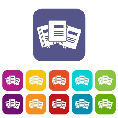 Yer imleri simgeleri ile üç kitap ayarla