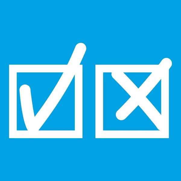 Marca de verificação para aceitar e ícone de recusa branco — Vetor de Stock