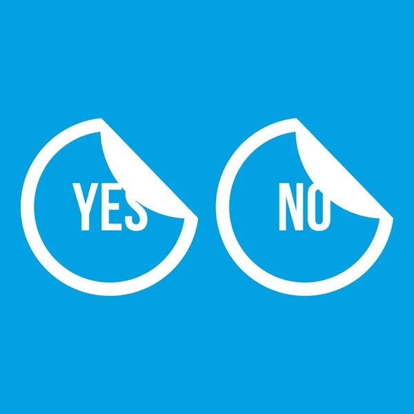 Yes and no buttons icon white — Stock Vector