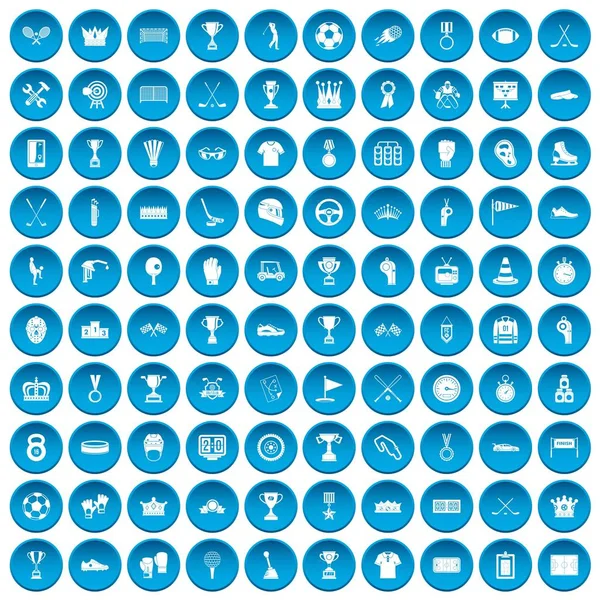 100 iconos de premios azul — Vector de stock