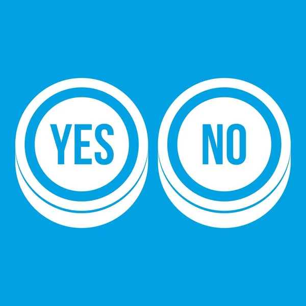 Round signs yes and no icon white — Stock Vector