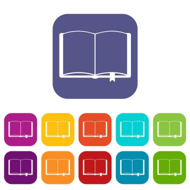 Bookmark Icons set ile açık kitap