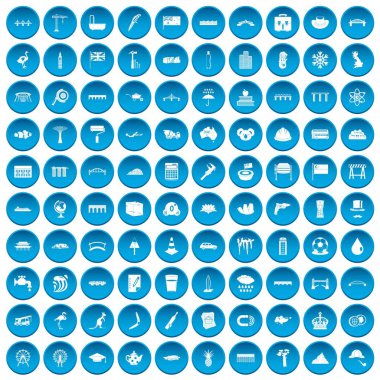 100 köprü simgeleri mavi ayarla