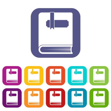 Bookmark Icons set ile kalın bir kitap