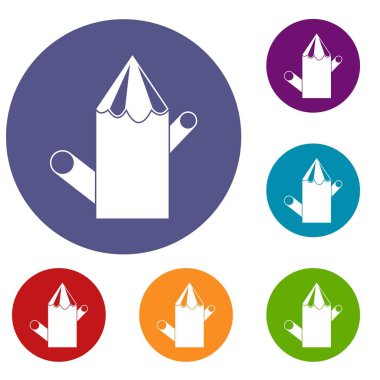 Ahşap güdük Icons set