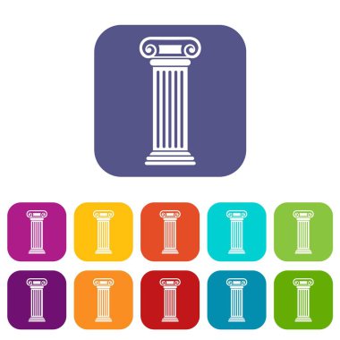 Roma sütun Icons set