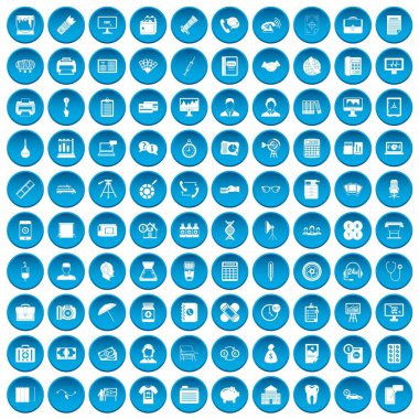 100 bölümü simgeleri mavi ayarla