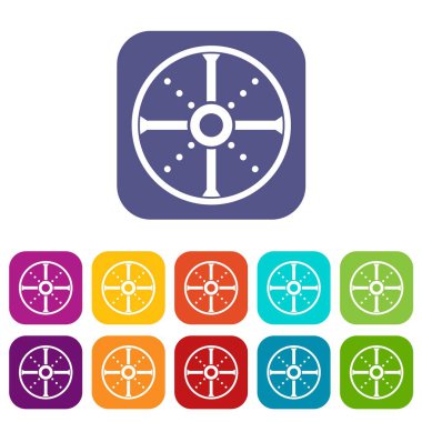 Yuvarlak kalkan Icons set