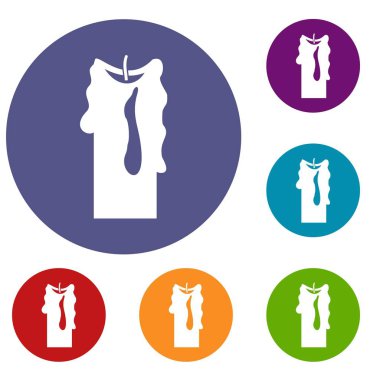 Dekoratif mum Icons set