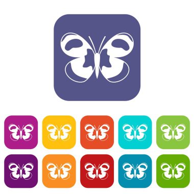 Benekli kelebek Icons set