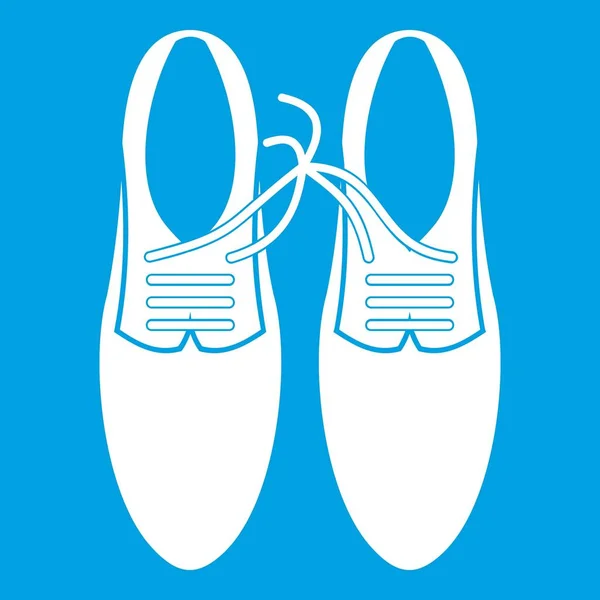 Atado cordones en zapatos broma icono blanco — Vector de stock