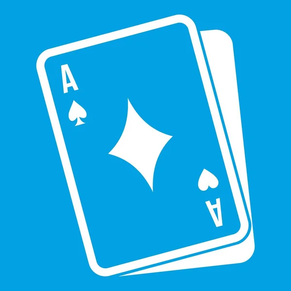 Jogando ícone de cartão branco — Vetor de Stock