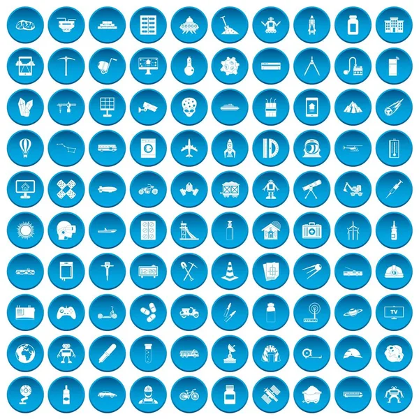 100 geliştirme simgeleri mavi ayarla