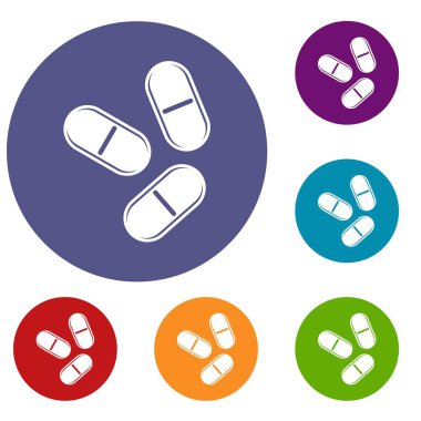 Üç hap Icons set