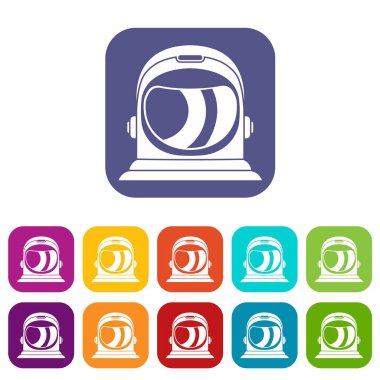 Uzay kask Icons set