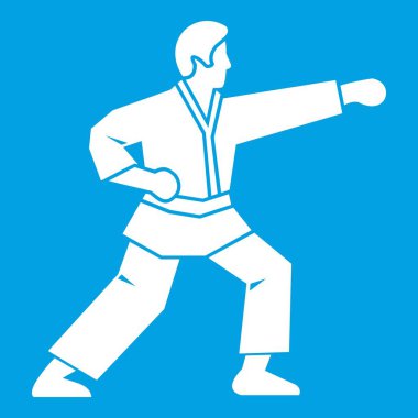 Aikido savaşçı simgesi beyaz