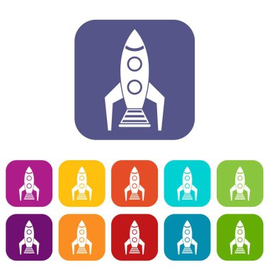 Uzay roketi Icons set