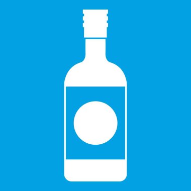 Japon sake simgesi beyaz mavi renkli vektör illüstrasyon izole