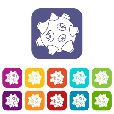 Kraterler Icons set ile moon