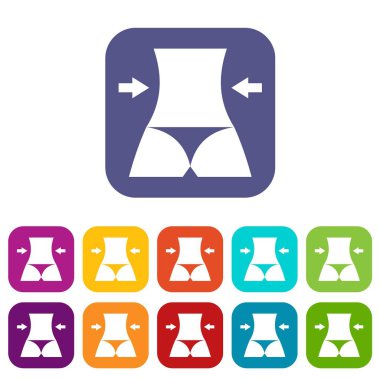 Bir kadın Icons set ince gövdesi