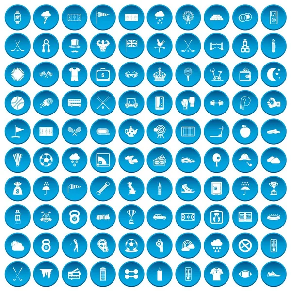 100 golf simgeleri mavi ayarla