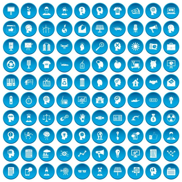 100 fikir simgeleri mavi ayarla